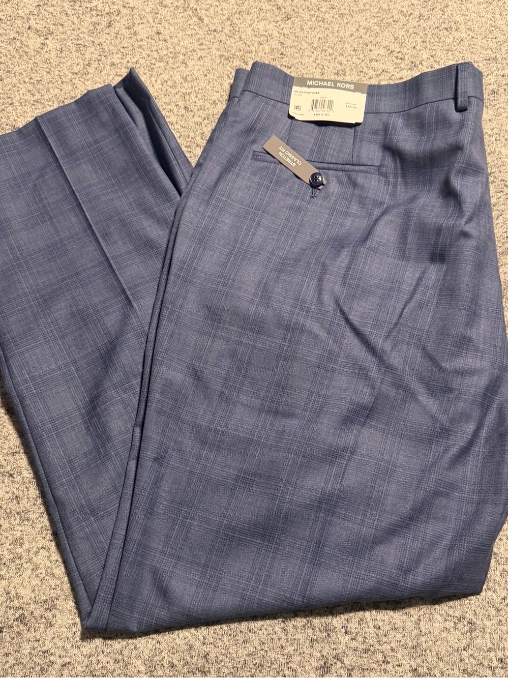 Michael Kors Mens Classic fit Dress Pants 44/ 32 Navy Blueโ Plaid